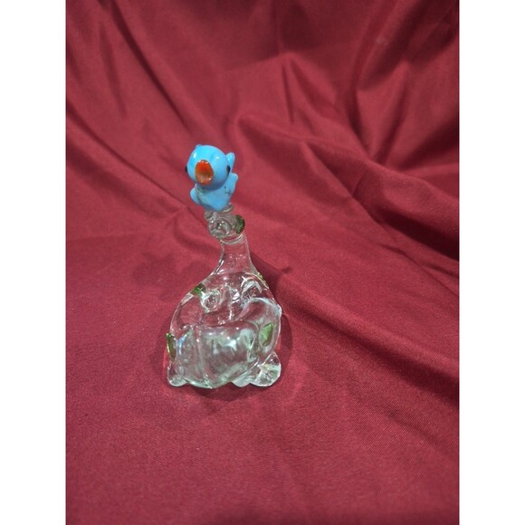 Blue Bird On Branch With Nest Needs Pin Cushion Sewing Decoration Blown Glass - Picture 2 of 5
